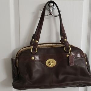 Coach Brown/purple leather handbag